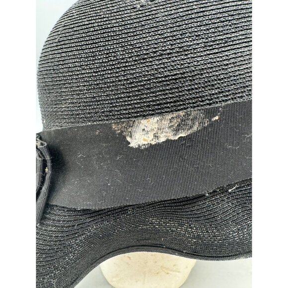 Vintage Stetson 5th Ave John B comp Women' s Black Cloche Hat Blend band READ - Picture 3 of 7